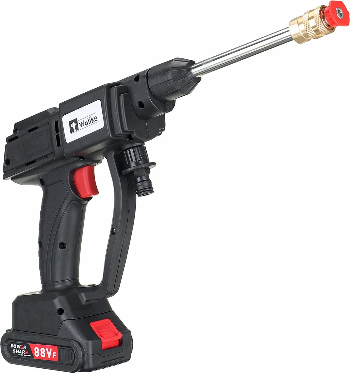 Merkloos Elektrische Accu-Hogedrukreiniger - 20Bar - Multifunctioneel Mondstuk - Draagbaar Oplaadbaar Snoerloos - Reinigingsspuitpistool - Met Rijke Accessoires - Voor Makita 18V-batterij - Voor Auto, Tuin, Terras, Raam (Zwart) - Afbeelding 9