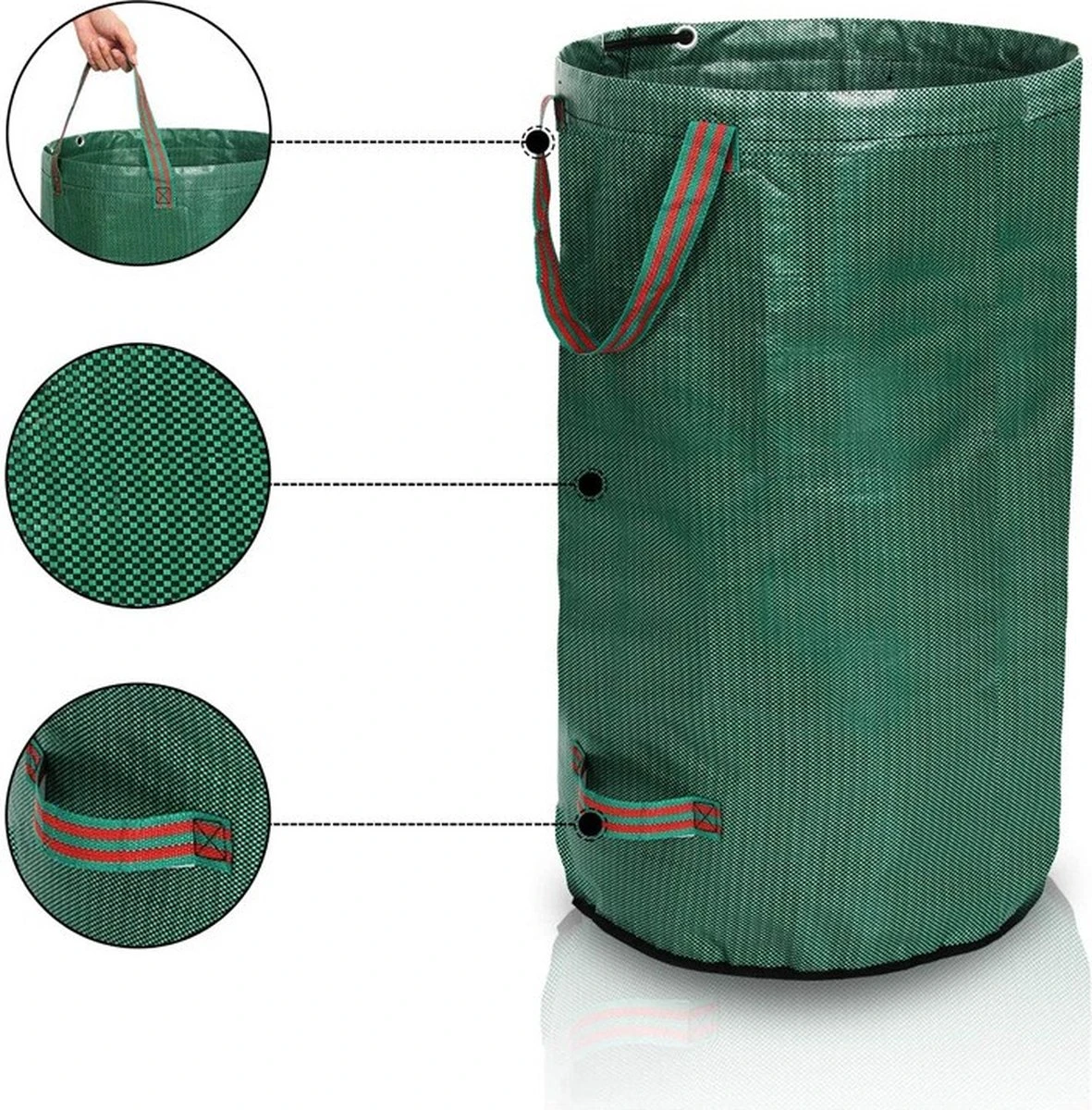 Tuin Afvalzakken - 2 Stuks - Opvouwbare Afvalzak - Tuin Afvalzak - Bladzakken - Waterstotend Tuinafvalzak - 270L - Afbeelding 2