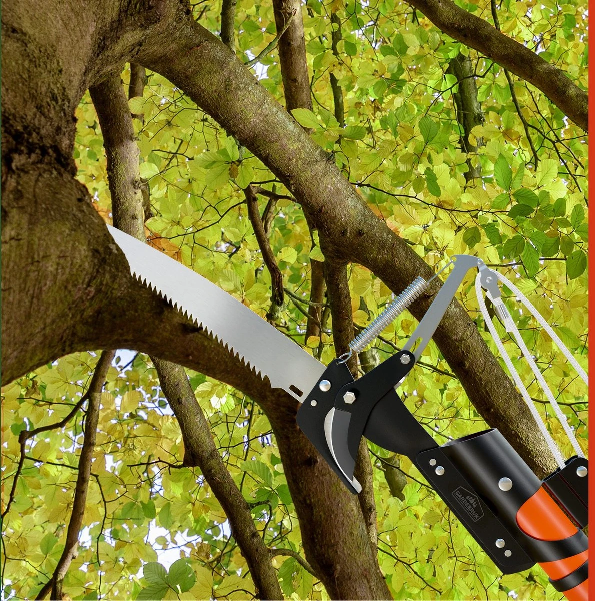 Gardebruk Takkenzaag Telescopisch - 2in1 Zaag & Snoeischaar - Oranje - Afbeelding 13