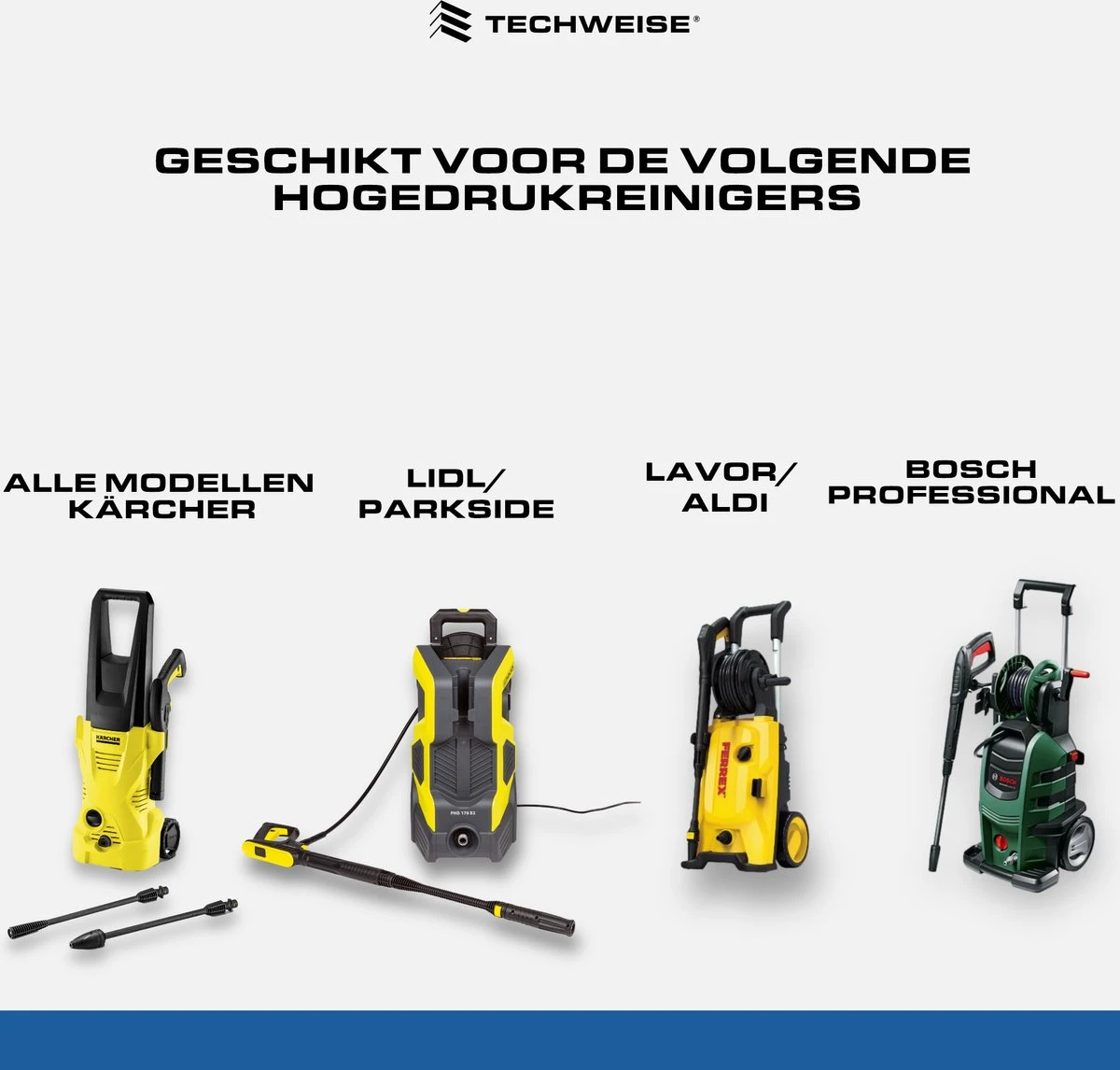 Techweise - Rioolslang Voor O.a. Kärcher - 15M - Met Roterende En Voorwaartse Kop - Afbeelding 2