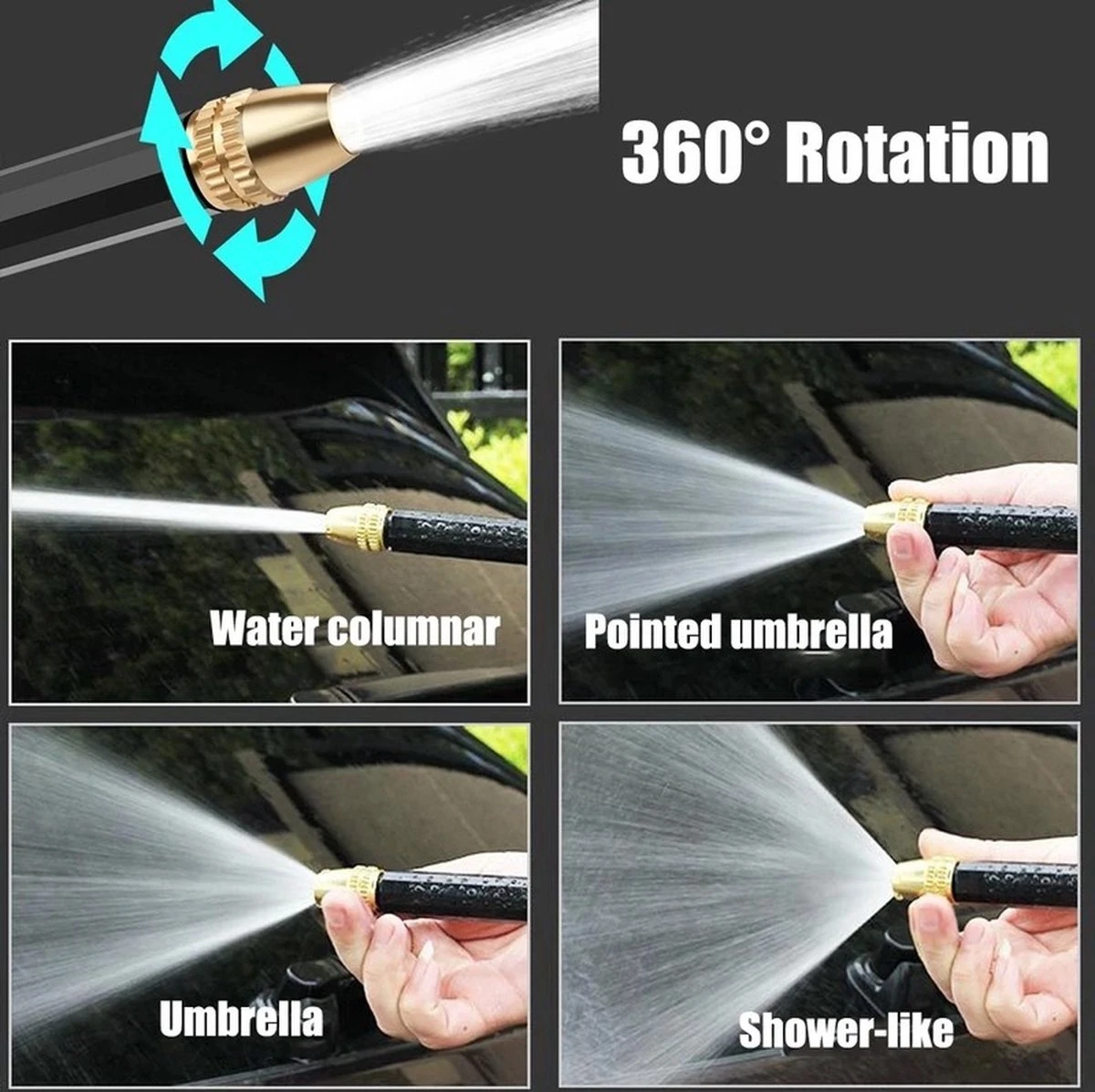 Merkloos Terrasreiniger - Hogedrukspuit - Ergonomisch - Compact - Draagbaar - Tuinslang - Schuimen - Afbeelding 7