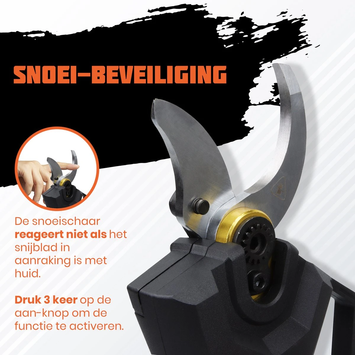 Reichlër® Elektrische Snoeischaar - 40 Mm Snijdiameter - 2x Accu - Anti-cut Functie - Heggenschaar - Takkenschaar - Zwart - Afbeelding 5