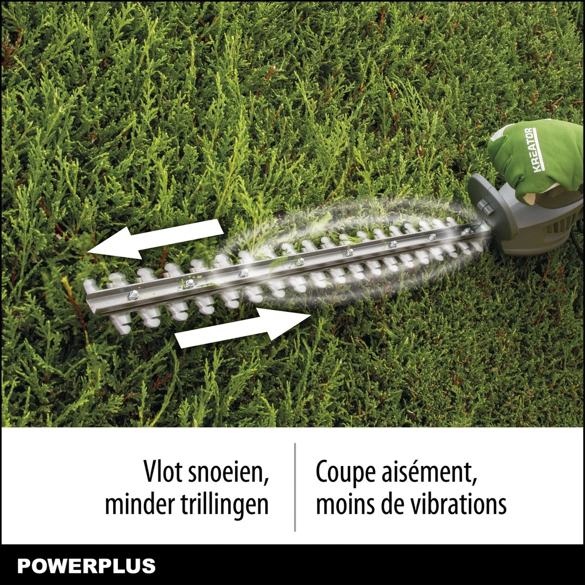 Powerplus POWEG40100 Elektrische Heggenschaar - 550W - Snoeien En Knippen - Zwaardlengte 560mm - Mesafstand 16mm - Haagschaar Voor Tuinonderhoud - Afbeelding 2