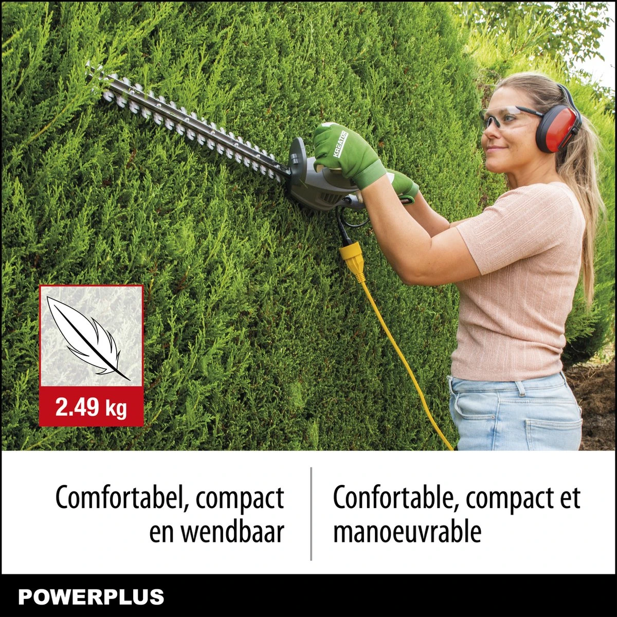 Powerplus POWEG40100 Elektrische Heggenschaar - 550W - Snoeien En Knippen - Zwaardlengte 560mm - Mesafstand 16mm - Haagschaar Voor Tuinonderhoud - Afbeelding 5