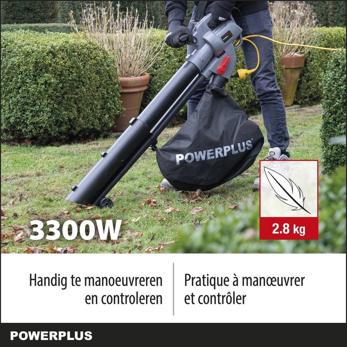 Powerplus POWEG9013 Elektrische Bladblazer - Bladzuiger En -versnipperaar - 3300W - Blazen - Zuigen - Versnipperen - Incl. 40L Opvangzak - Afbeelding 2