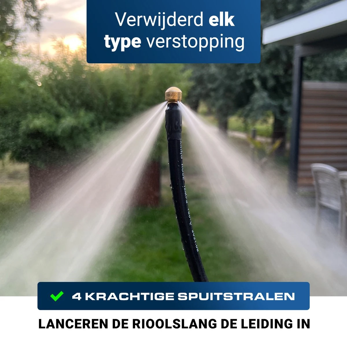 Techweise - Rioolslang Voor Kärcher K2 T/m K7 - 15M - Met 4 Achterwaartse Hogedruksproeiers - Afbeelding 5