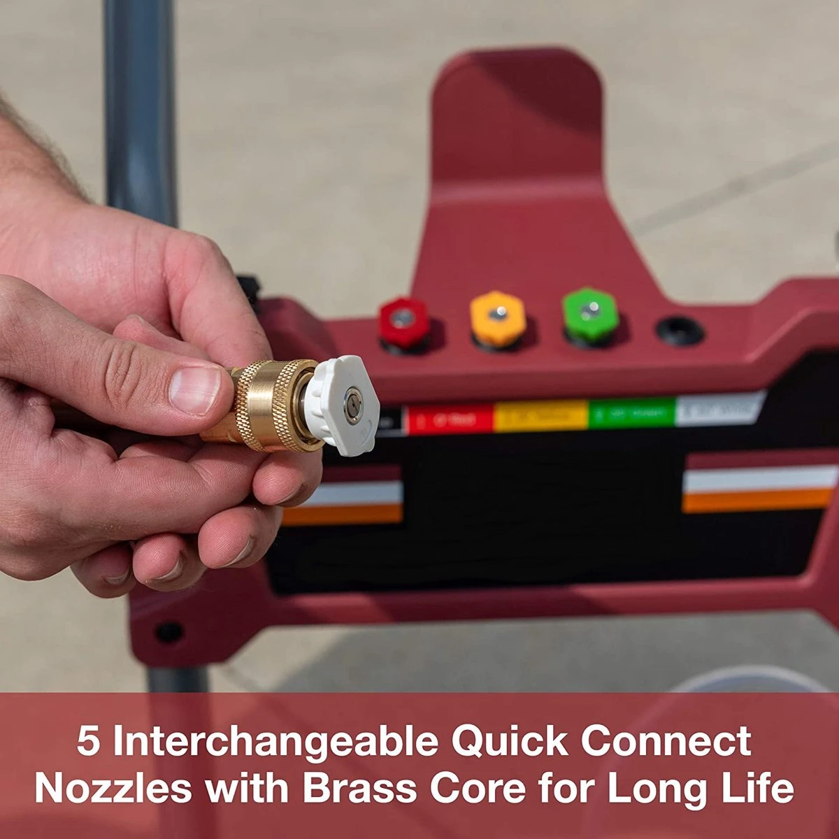 Powertech Professionele Hogedrukreiniger Op Benzine - 6.5 PK - 3600 PSI - 220 Bar - Hogedrukreiniger Auto - Terrasreiniger - Oppervlaktereiniger - Autoreiniger - Zwembadreiniger - 5 Snelkoppelstukken- Zwart / Rood - Afbeelding 2