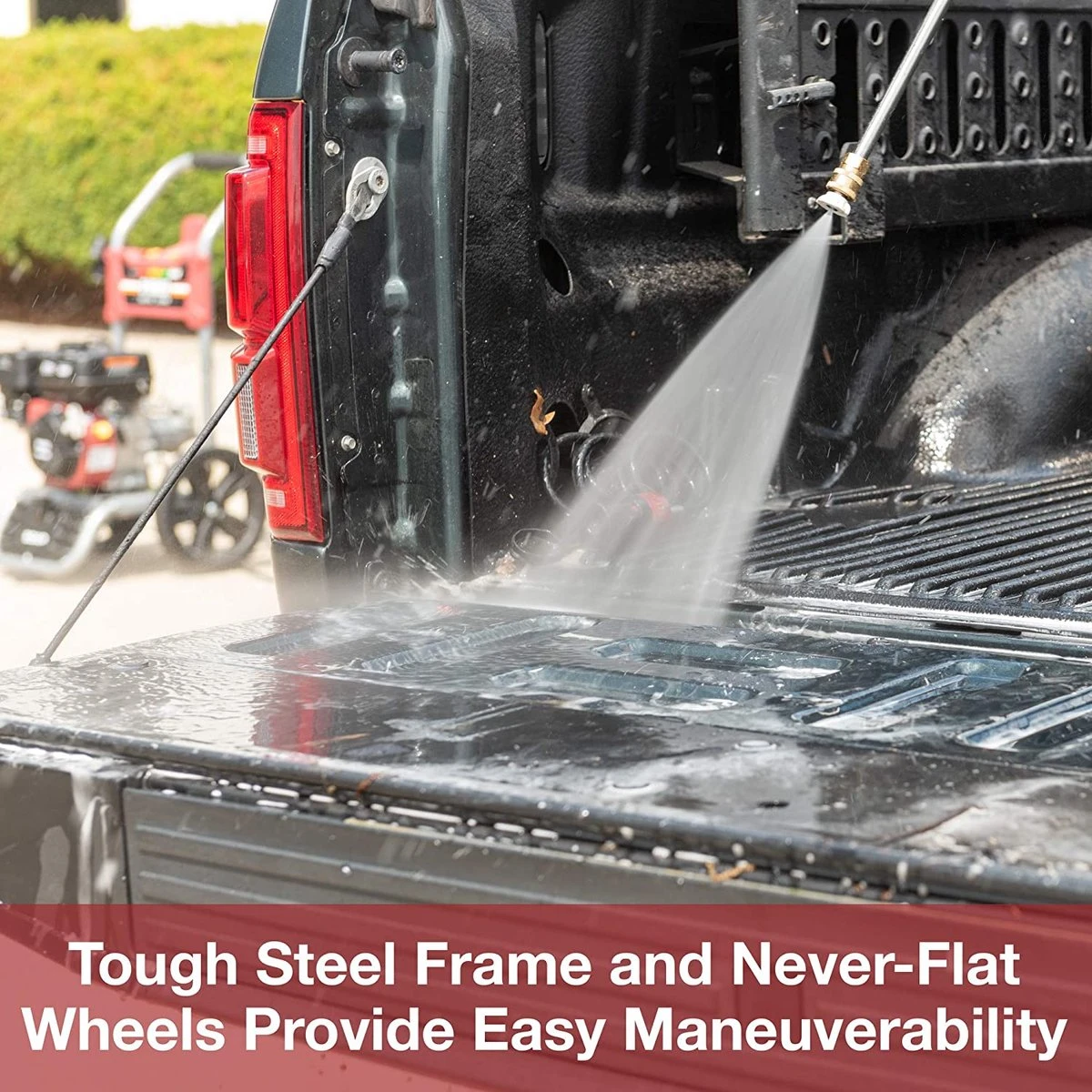 Powertech Professionele Hogedrukreiniger Op Benzine - 6.5 PK - 3600 PSI - 220 Bar - Hogedrukreiniger Auto - Terrasreiniger - Oppervlaktereiniger - Autoreiniger - Zwembadreiniger - 5 Snelkoppelstukken- Zwart / Rood - Afbeelding 8