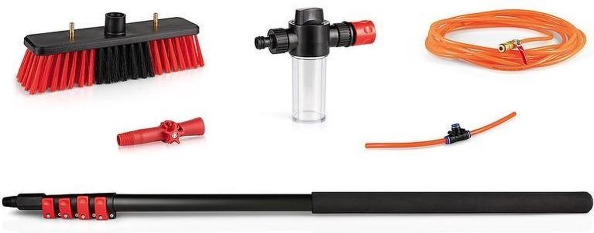 HIGHWALL Telescoopsteel Met Borstel - Glazenwassersset - Tot 4,6m Uitschuifbaar - Met Zeepdispenser - Afbeelding 6