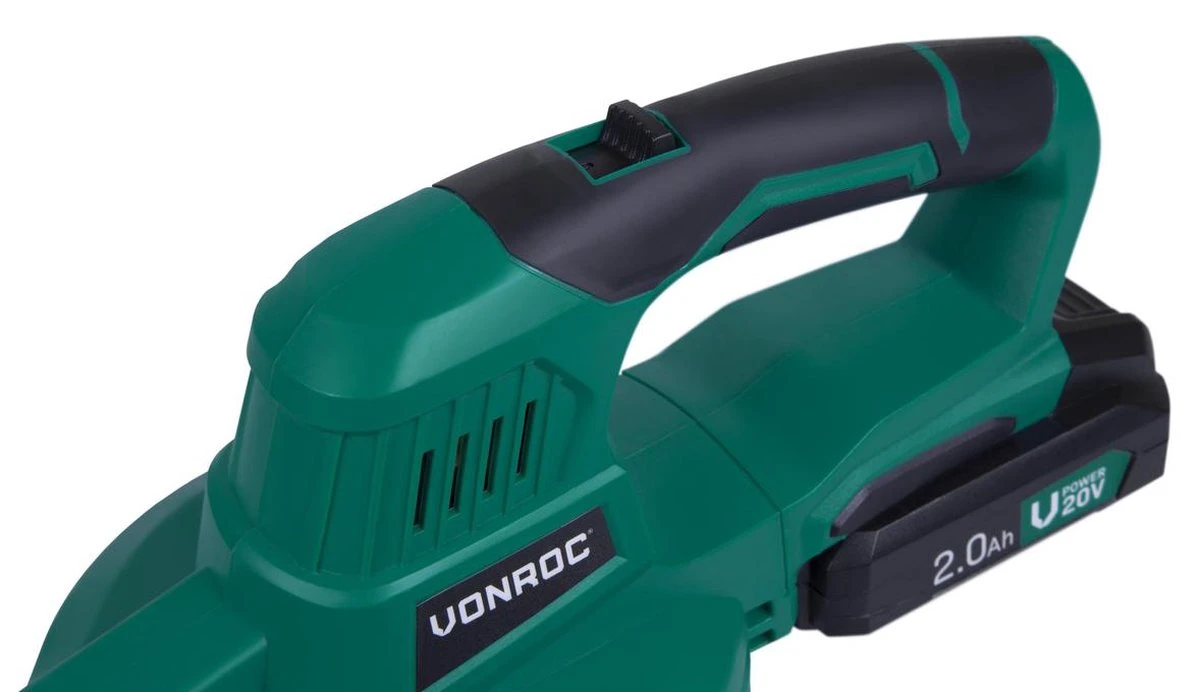VONROC Accu Bladblazer – VPower 20V – 2 Standen – Max. Blaassnelheid 190km/u – Incl. Accu En Oplader - Afbeelding 4