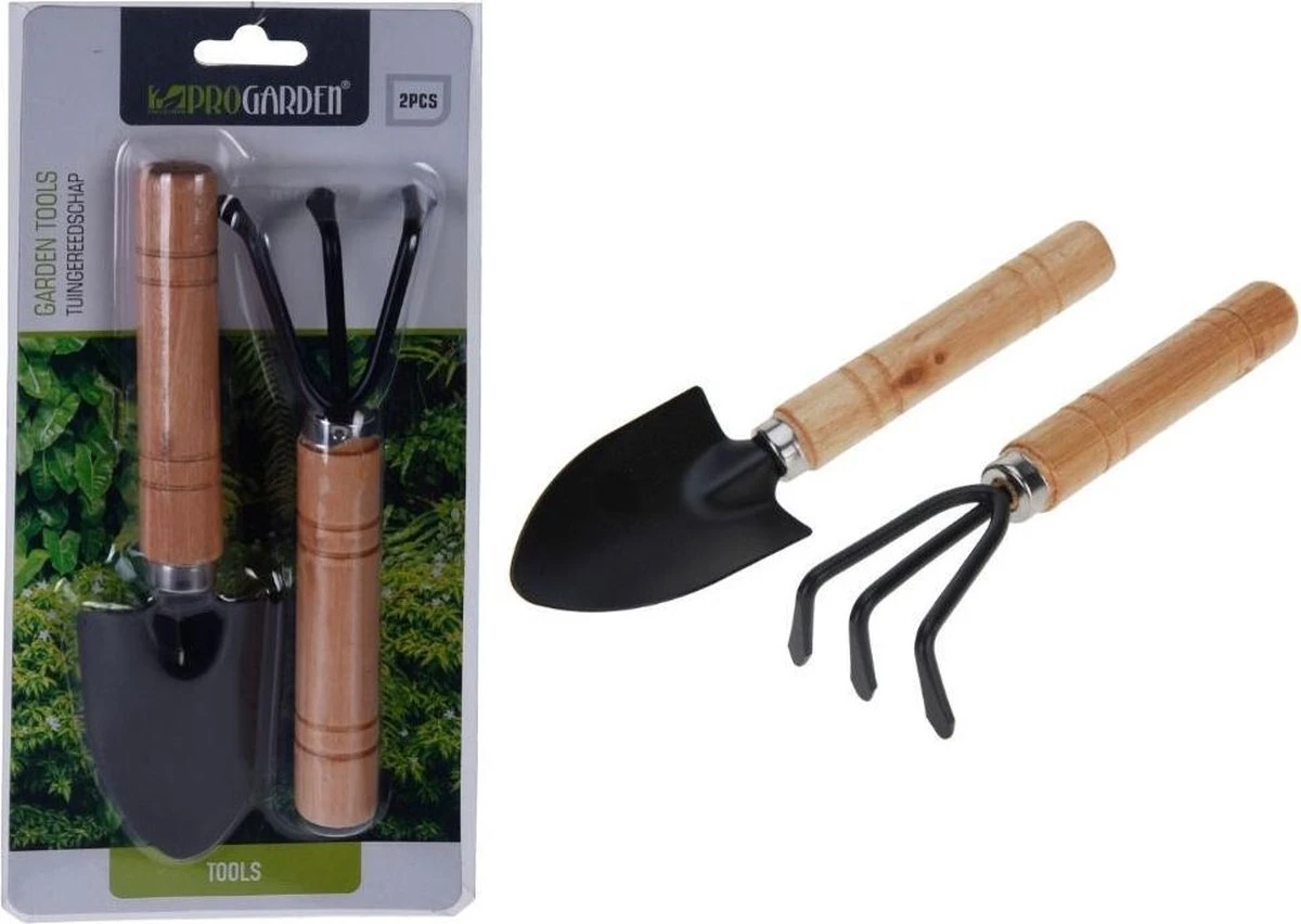 Pro Garden Schep En Hark Mini - Kinderen - Kamerplanten - Tuingereedschapsetje - Tuinieren - Afbeelding 2