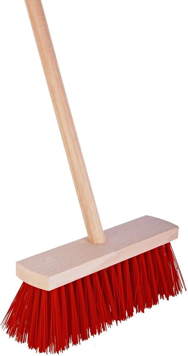 Synx Tools Harde Bezem Rood- Tuinbezem -Nylon - 30 Cm - Straatbezem - Bezems - Besem Veger - Buiten Bezem Met Steel 150 Cm - Schoonmaakartikelen - Schrobborstels - Afbeelding 2