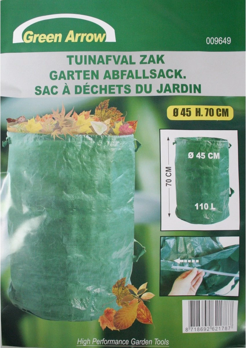 Benson Tuinafval Zak Heavy Duty 110 Liter – 70x45cm | Puinzak | Grote Zak Voor Het Opslaan Van Bladeren Takken En Afval - Afbeelding 3